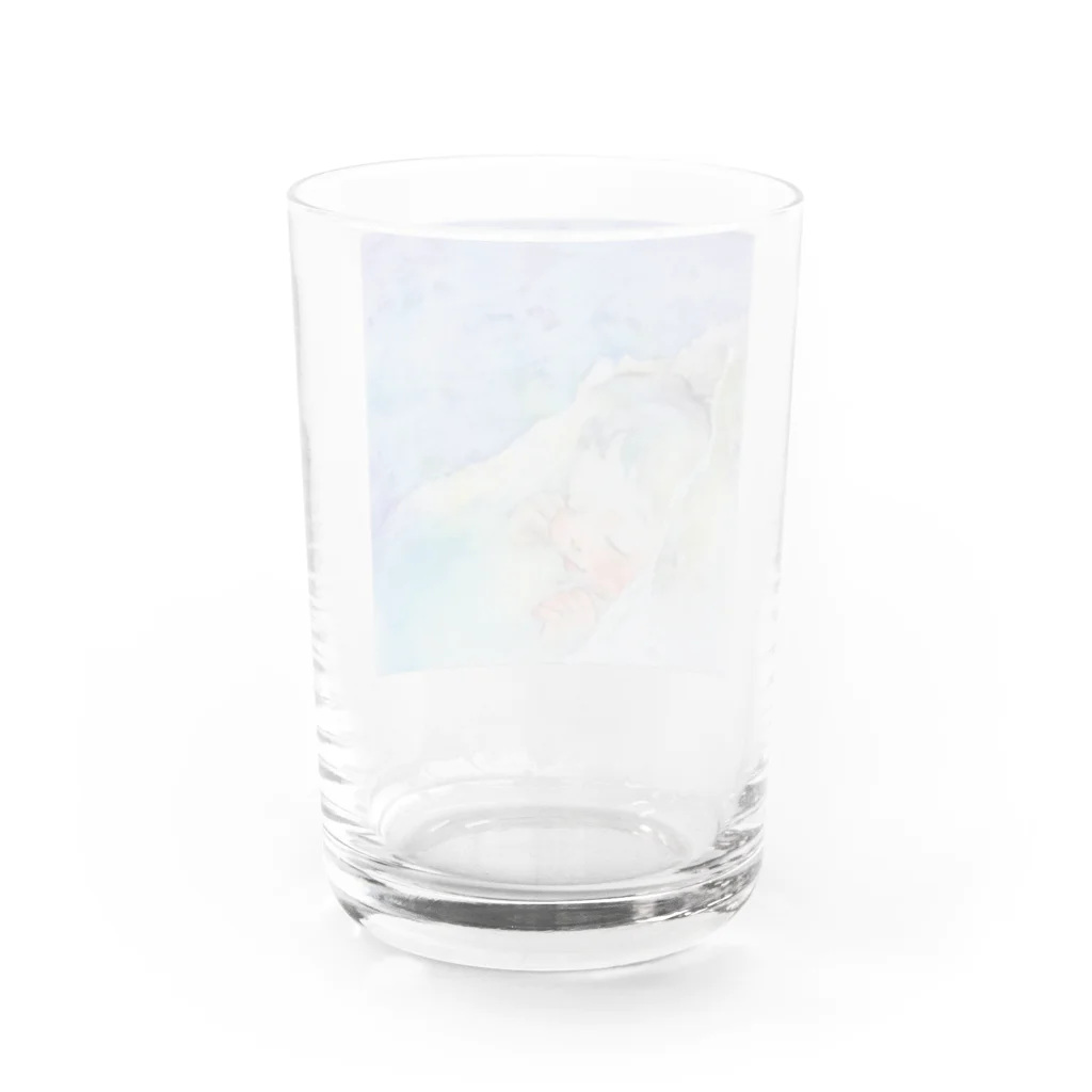 39 近未来の牡蠣の子眠るよ Water Glass :back