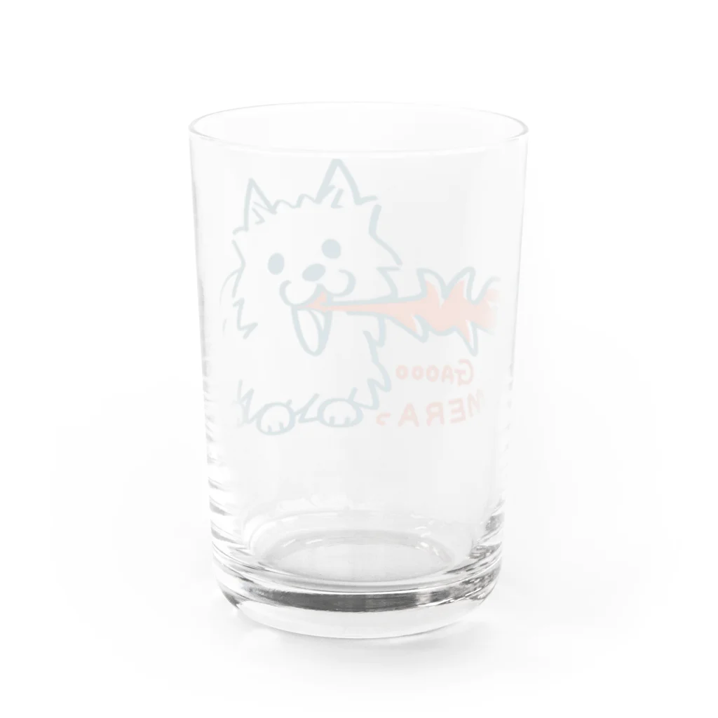 イラスト MONYAAT のポメラニアンは仕事中 Water Glass :back