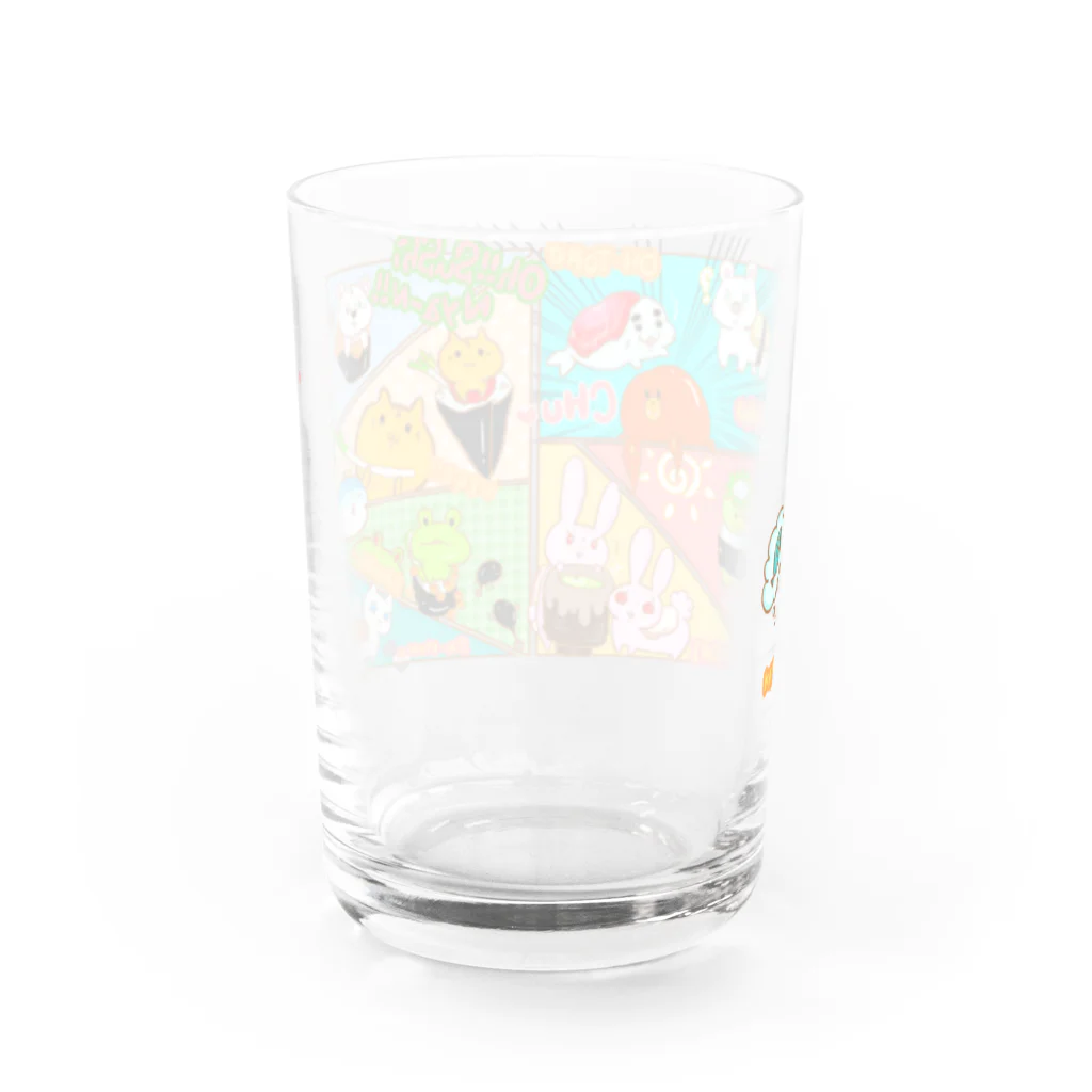 まめのき。のお寿司にゃん Water Glass :back