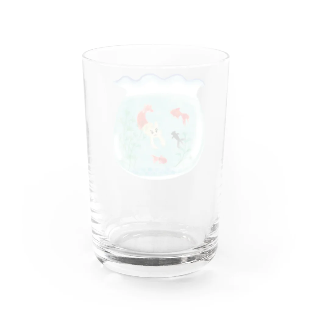 つなサポSHOPのやの犬すいすい Water Glass :back