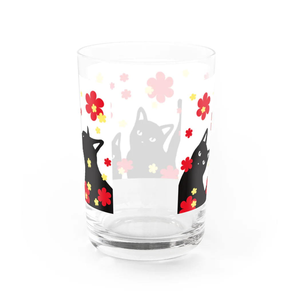 mao-katzeのねこねこフラワー Water Glass :back