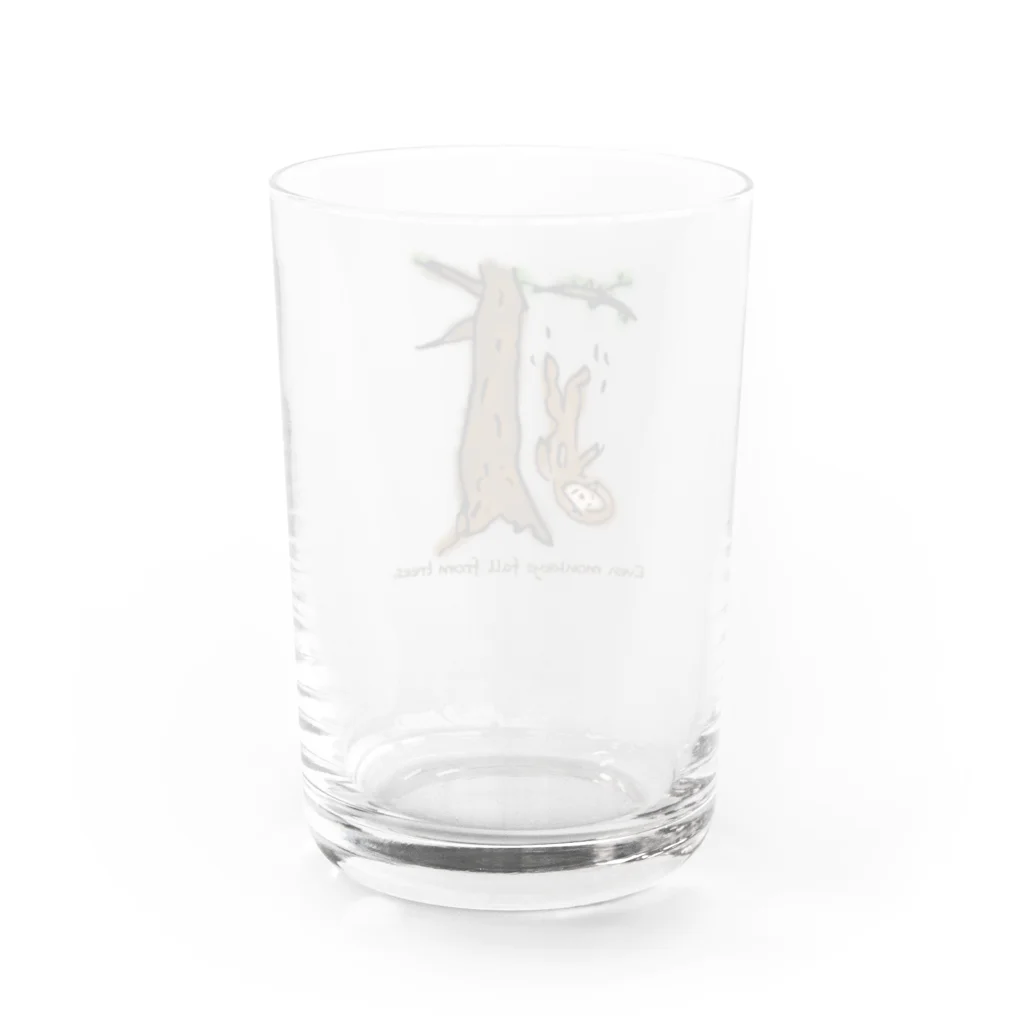 ヘタヘタ大王の店の猿も木から落ちる。 Water Glass :back