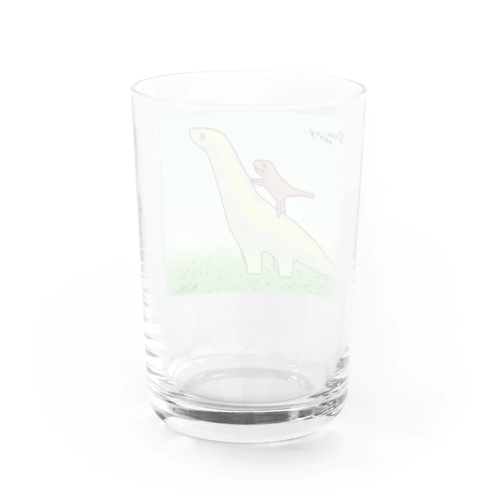 [ DDitBBD. ]の背乗りティラノくんと大きな首長竜くん。 Water Glass :back