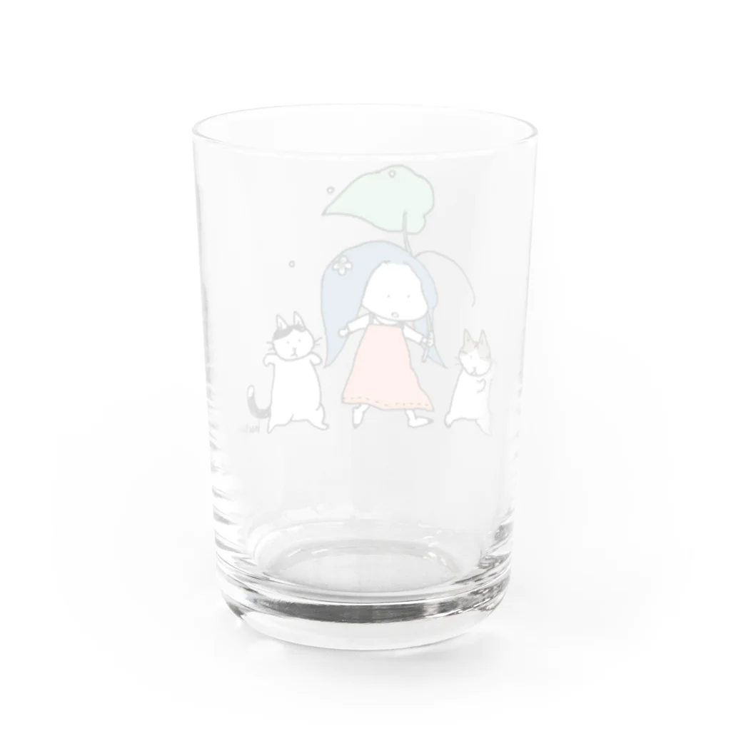 ほっかむねこ屋（アトリエほっかむ）のrainy day Water Glass :back