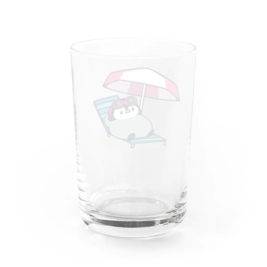 DECORの心くばりペンギン　ビーチver. Water Glass :back