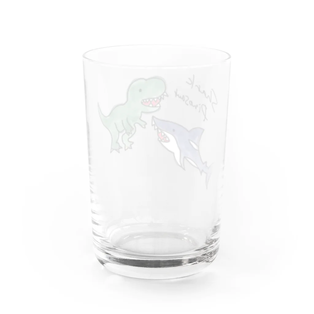 サメと恐竜展のサメVS恐竜 Water Glass :back