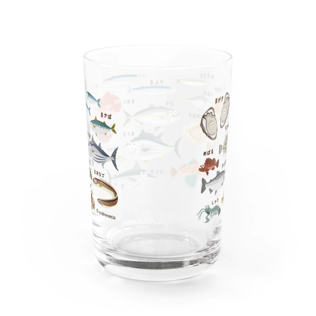 YoakeNecoのおさかな　集合 Water Glass :back