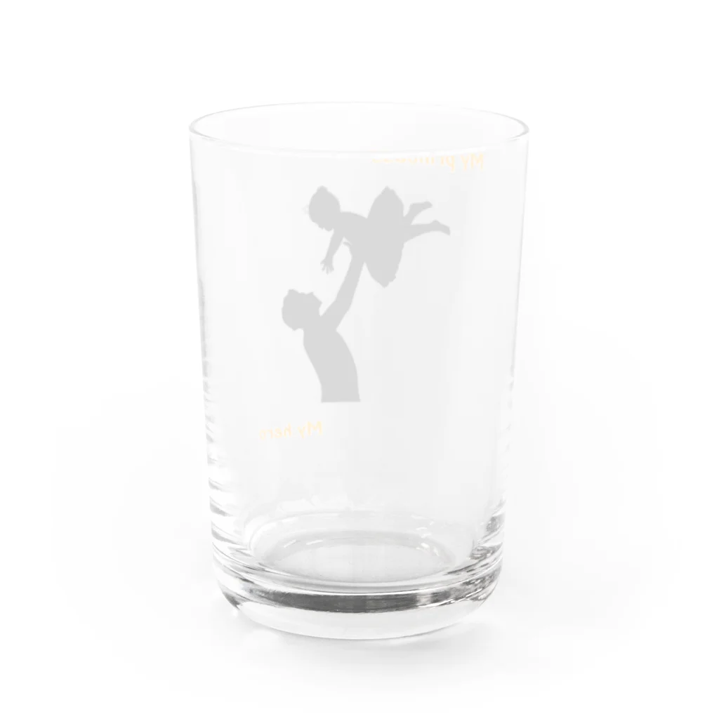 バレエシルエット ballet*pointe_pon*の父の日 × バレエ　【my princess my hero】 Water Glass :back