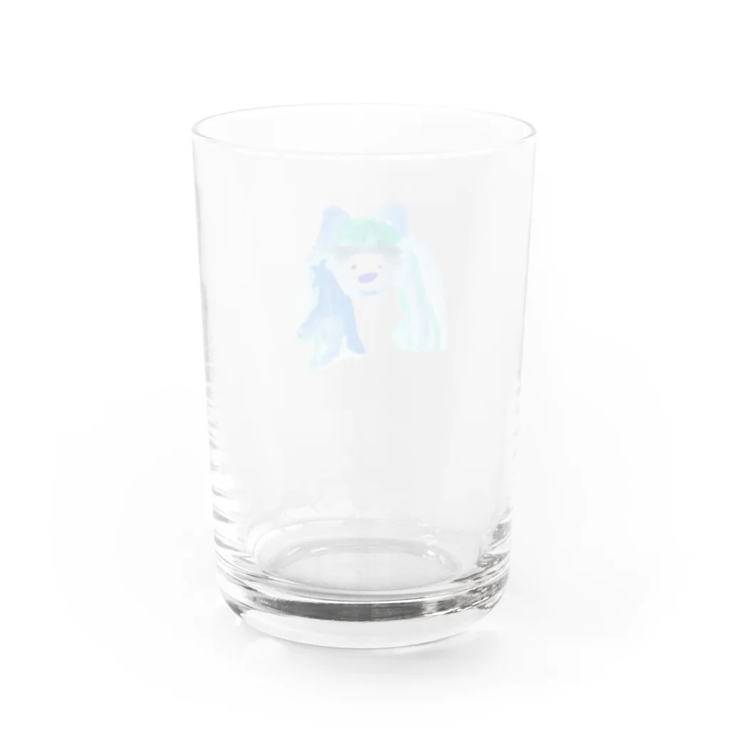 mozyのおみせの青のおんなのこ グラス反対面