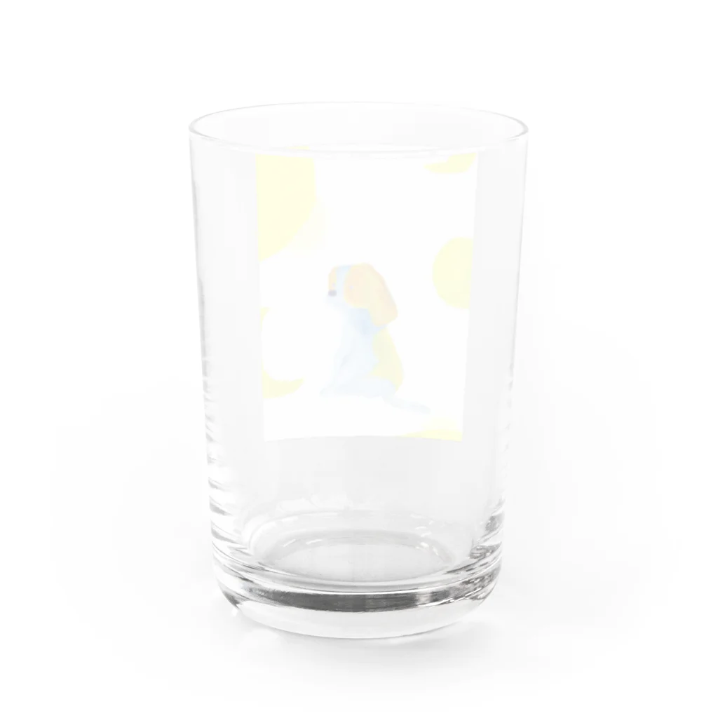 ヤマダサヲリの月と犬 Water Glass :back