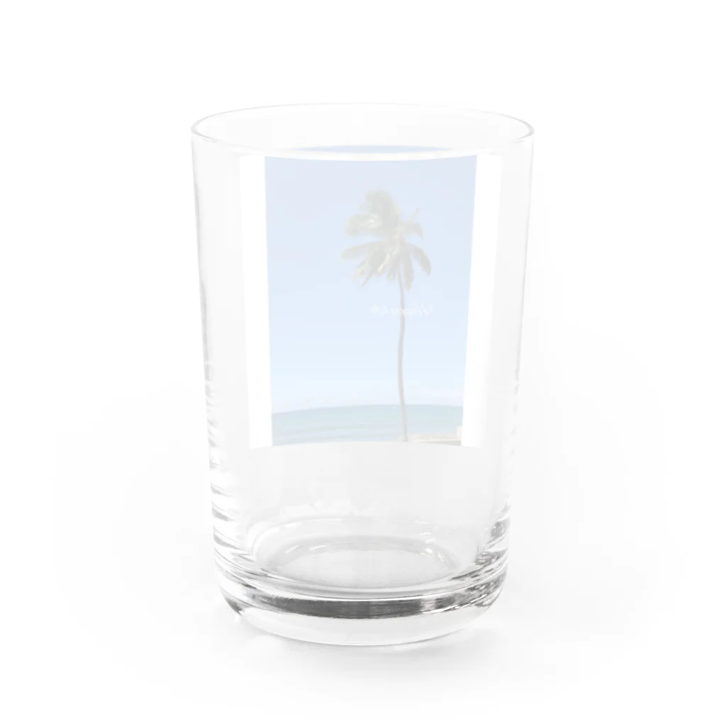 Non heels Hawaiiの空と椰子の木🌴 グラス反対面