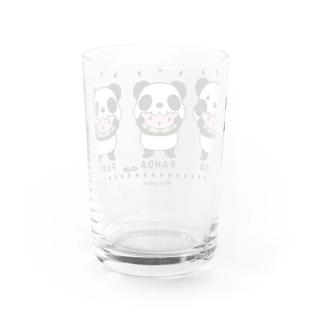 イラスト MONYAAT のズレちゃんとTWIN PANDAS Water Glass :back