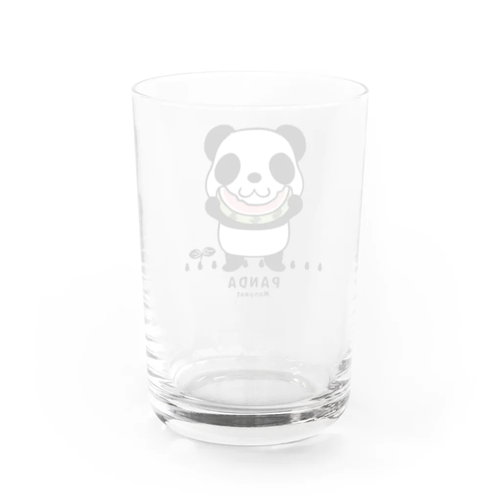 イラスト MONYAAT のスイカを食べるパンダちゃん*D Water Glass :back