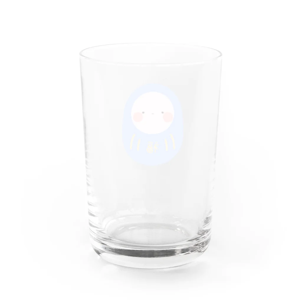 o-komeの気怠げだるま(青） Water Glass :back