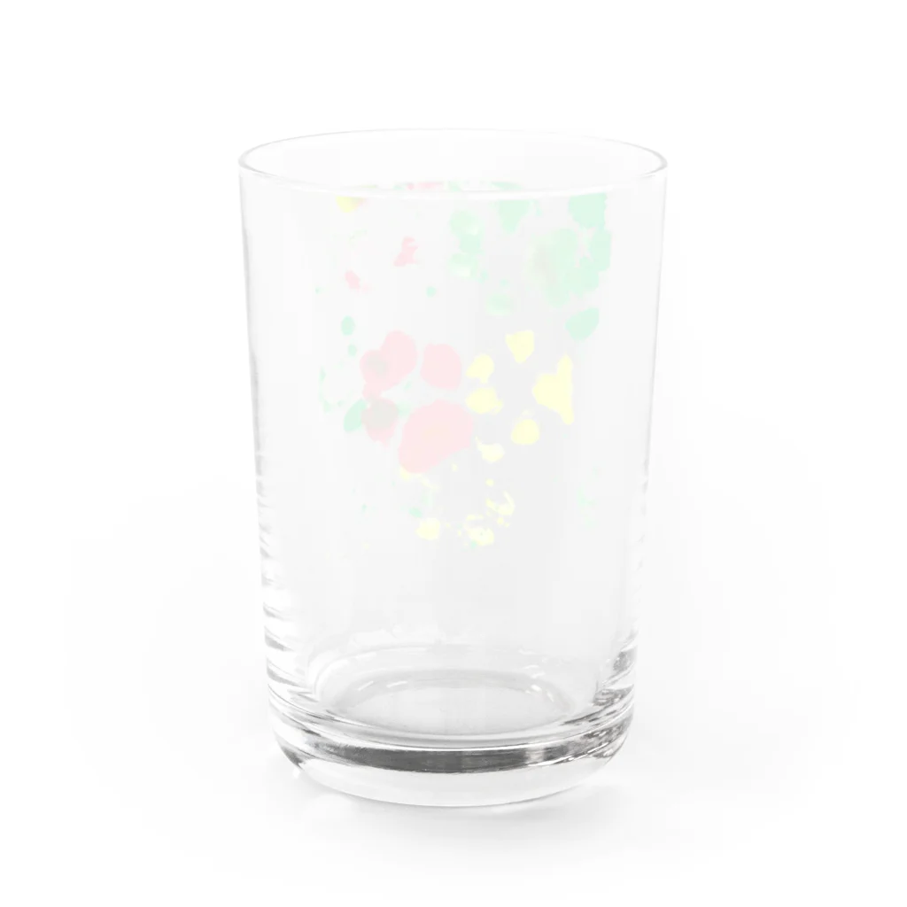 はっぴーているずdogsroomの保護犬足跡柄グッズ Water Glass :back