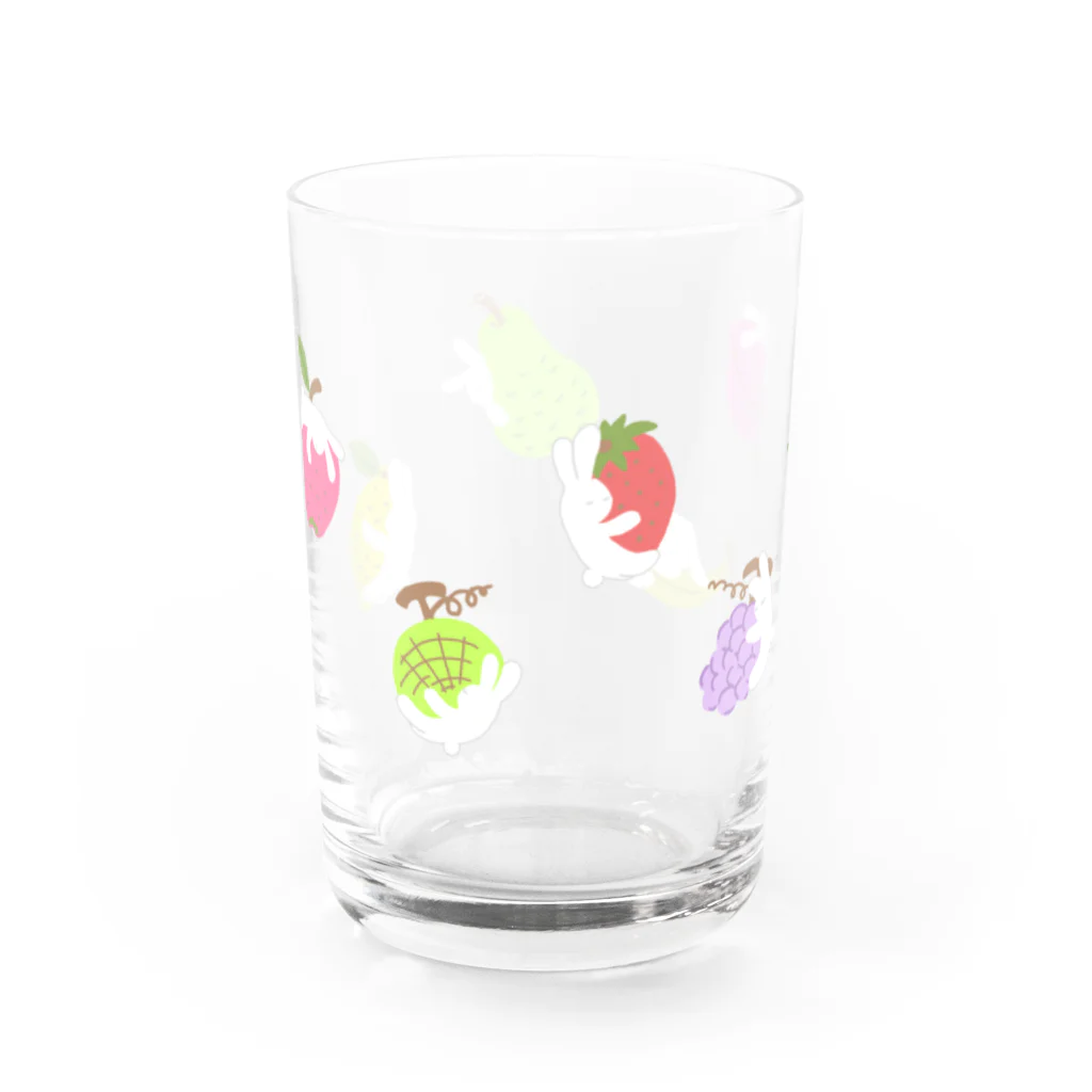 福モウフのくっつきうさぎ Water Glass :back