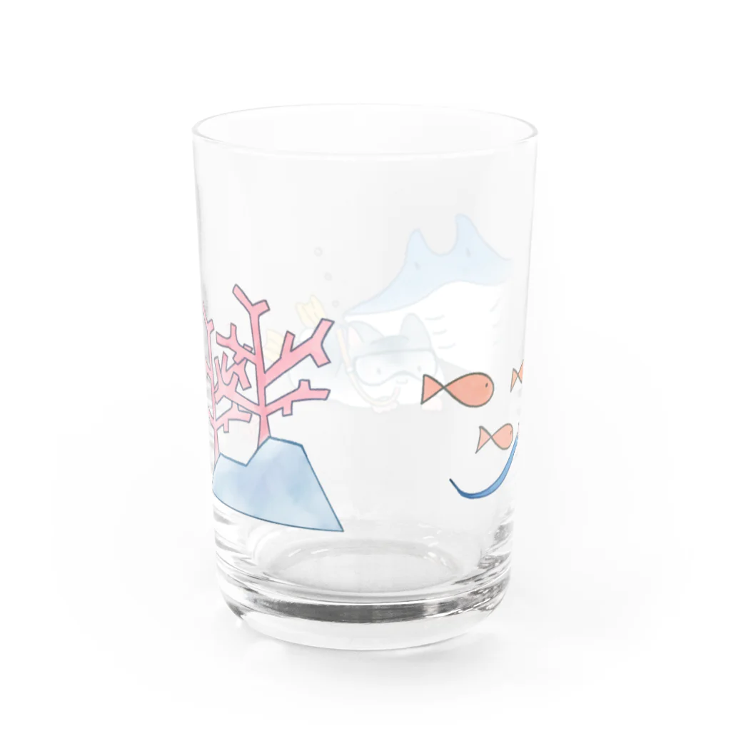 NEZU3のダイビングねずみ Water Glass :back