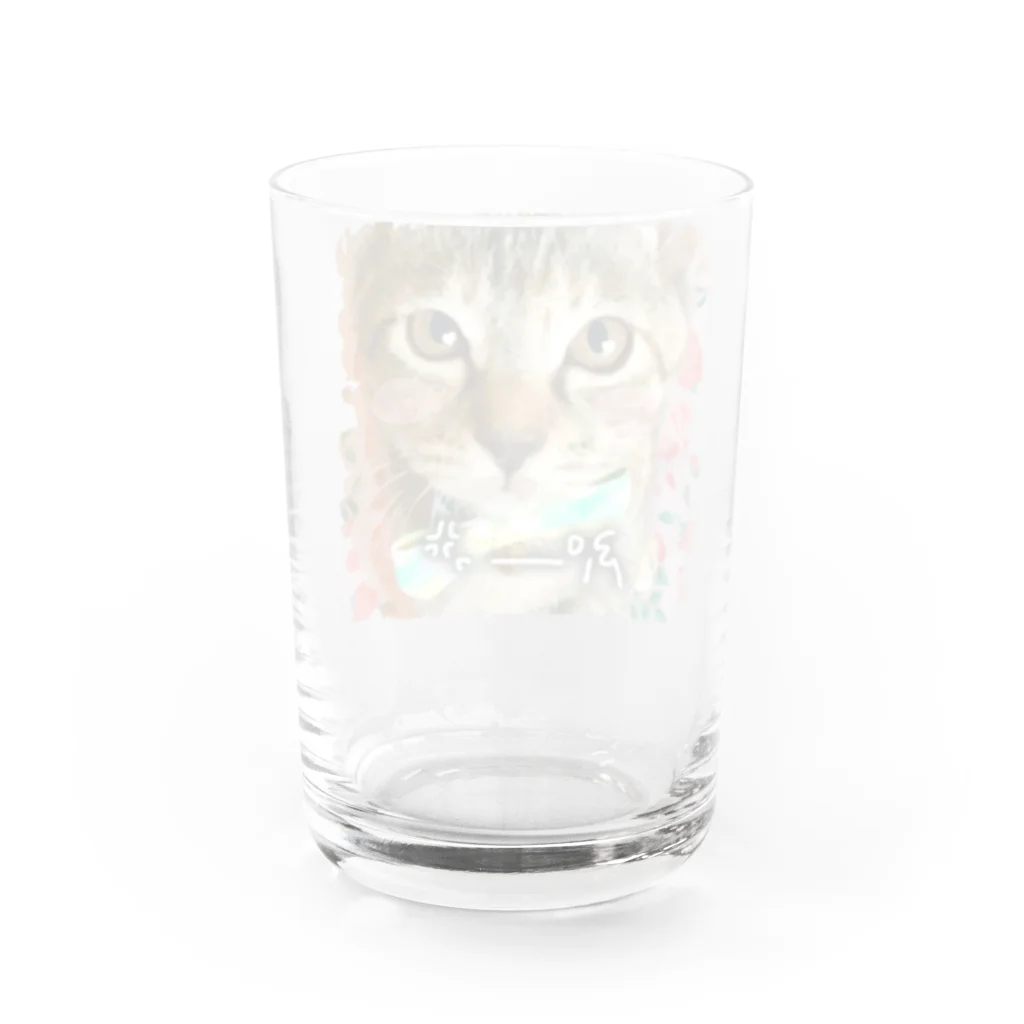 こはるで園のむぎちゃん応援デザインB Water Glass :back