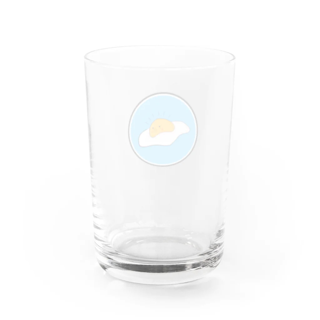 ぴおん図鑑の空飛ぶ目玉焼き Water Glass :back