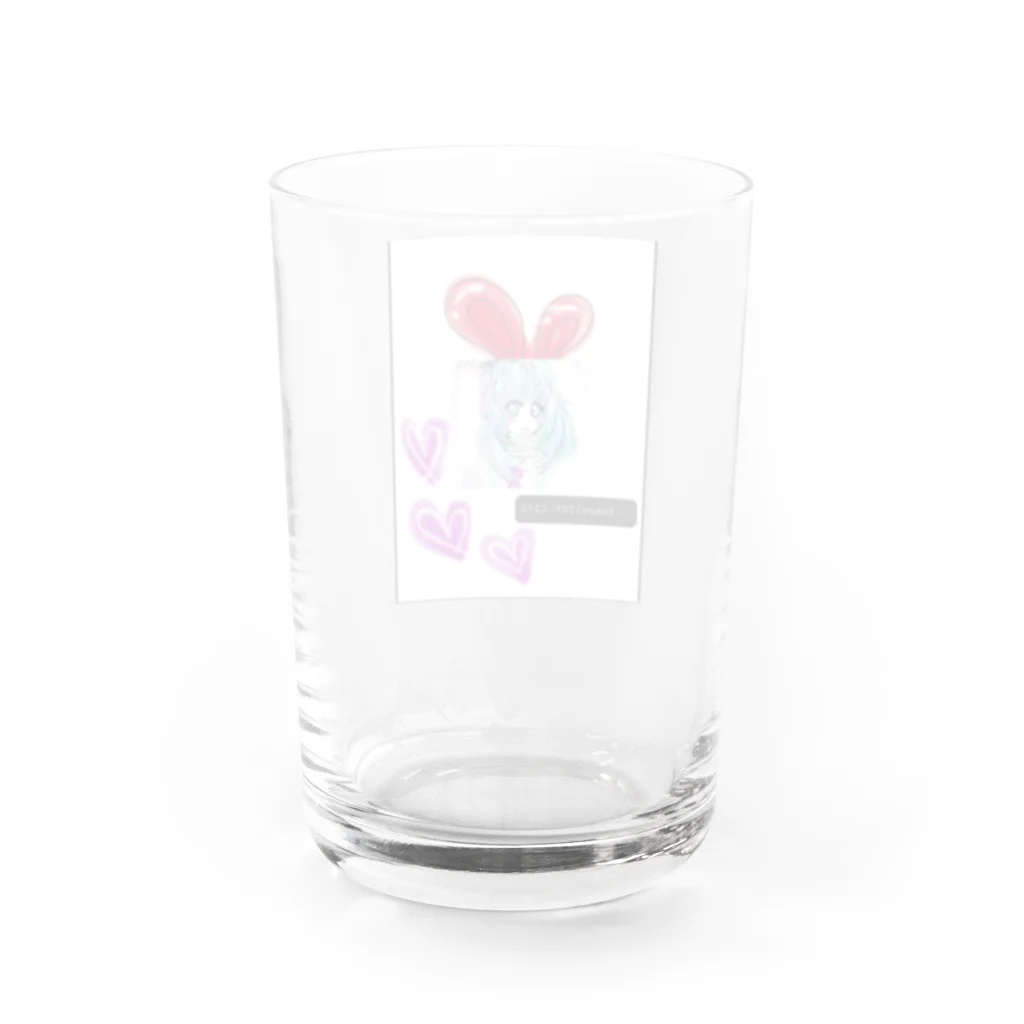 レモンかわいい女子♥️オリジナルショップのうさぎ♥️女子 Water Glass :back