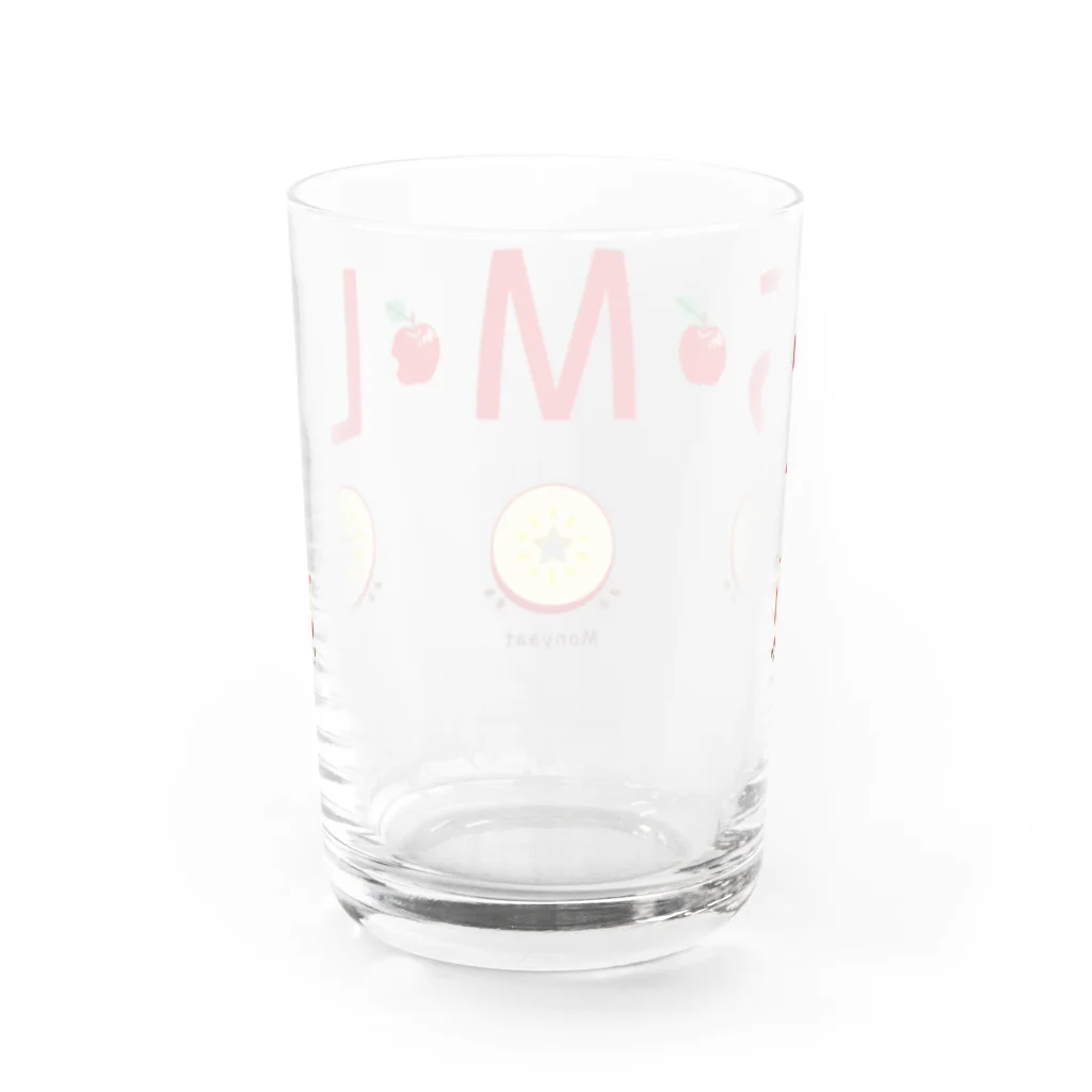 イラスト MONYAAT のML002 SMLTシャツのりんごすたぁ*輪切りのリンゴ Water Glass :back