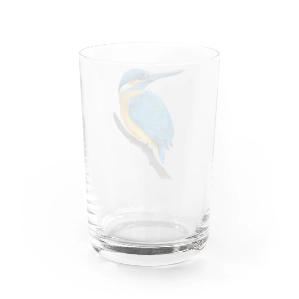 Chiikkaha(ちー）のChiikkaha 色鉛筆画 野鳥 カワセミ  Water Glass :back