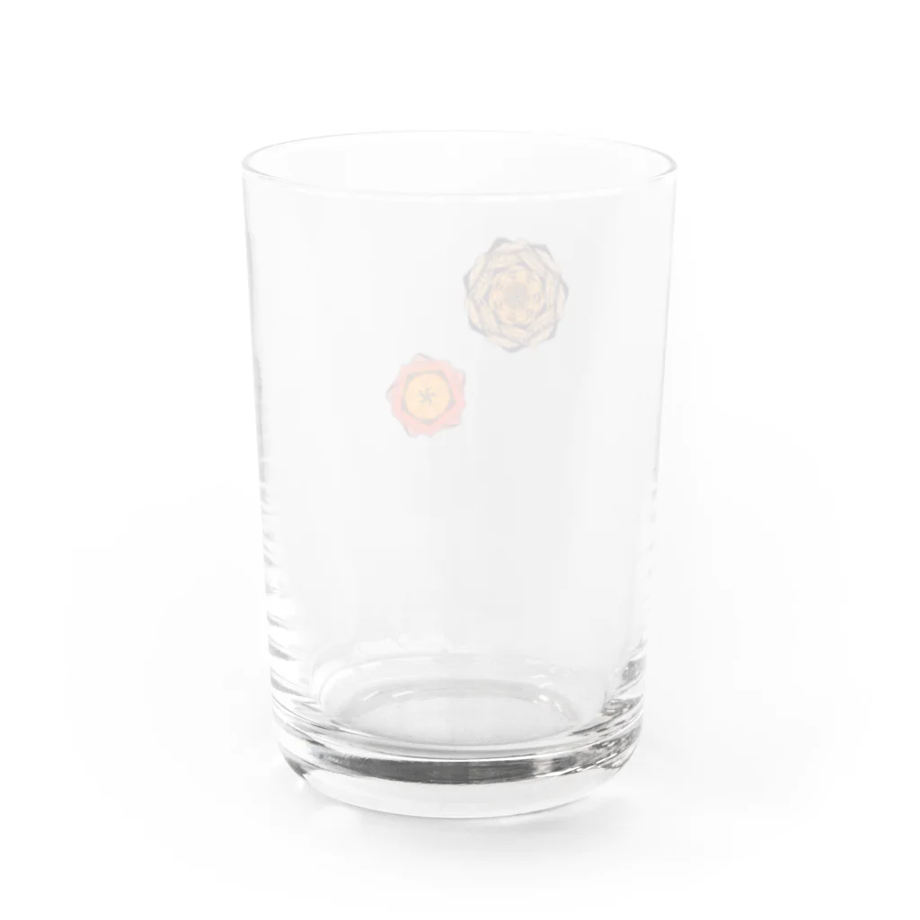 気まぐれ雑貨屋の花模様（赤系） Water Glass :back