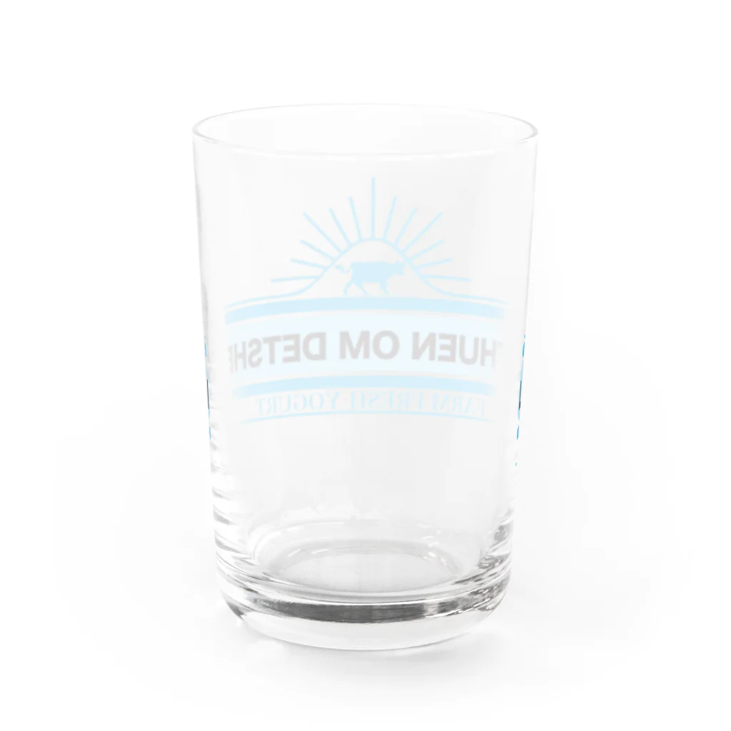 USHIDELEK(ウシデレ)のヨーグルトのロゴ Water Glass :back