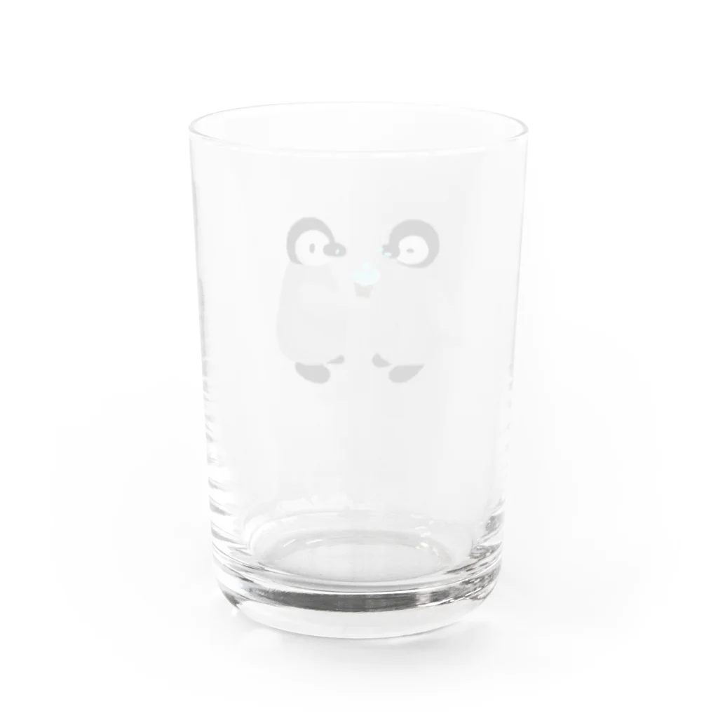kuchi（口で描く絵）のペンギンの赤ちゃんアイス食べる Water Glass :back