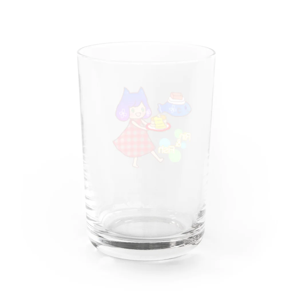 ウメシロップ＊のりんとおさかなさん・パンケーキの日 Water Glass :back