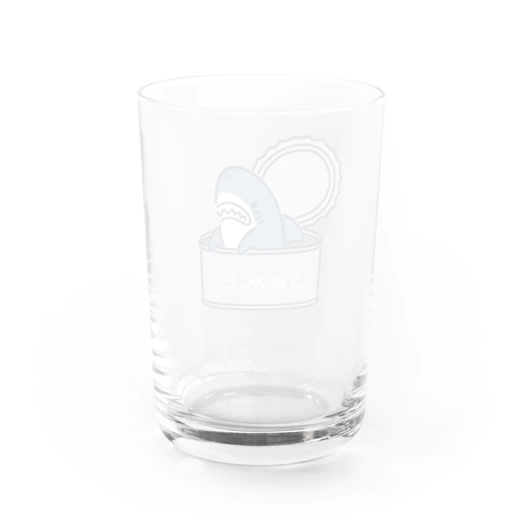 サメ わりとおもいのサメの缶詰 Water Glass :back