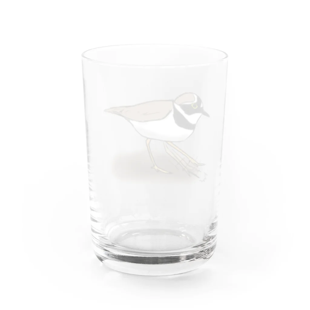 Coo-birdのペチペチして獲物を追い出すコチドリ Water Glass :back