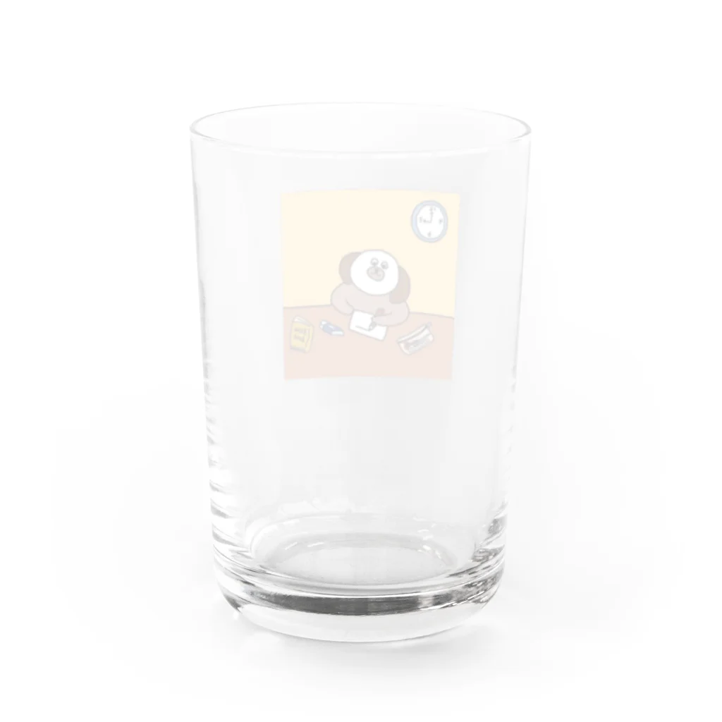 トゥディの顔以外日焼け止め塗り忘れた犬 Water Glass :back