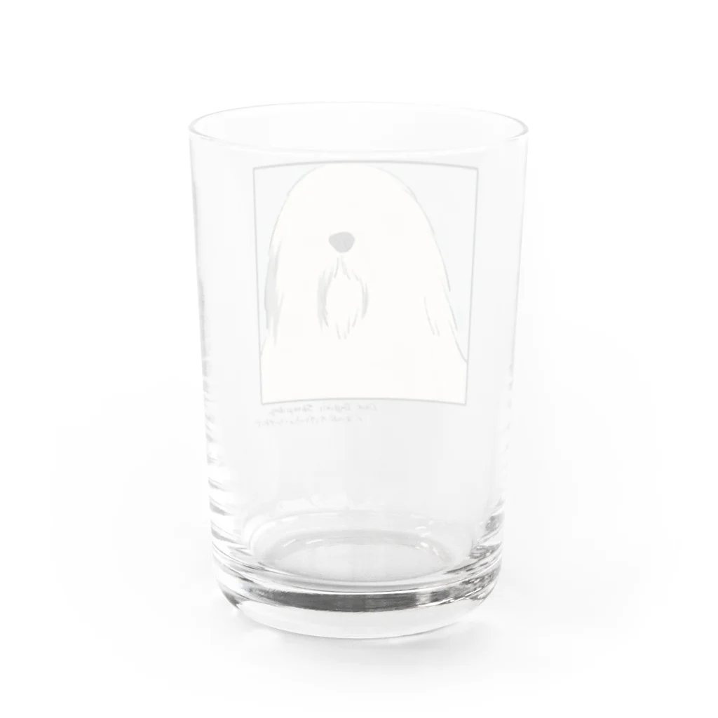 29Q.の□オールド・イングリッシュ・シープドッグ Water Glass :back