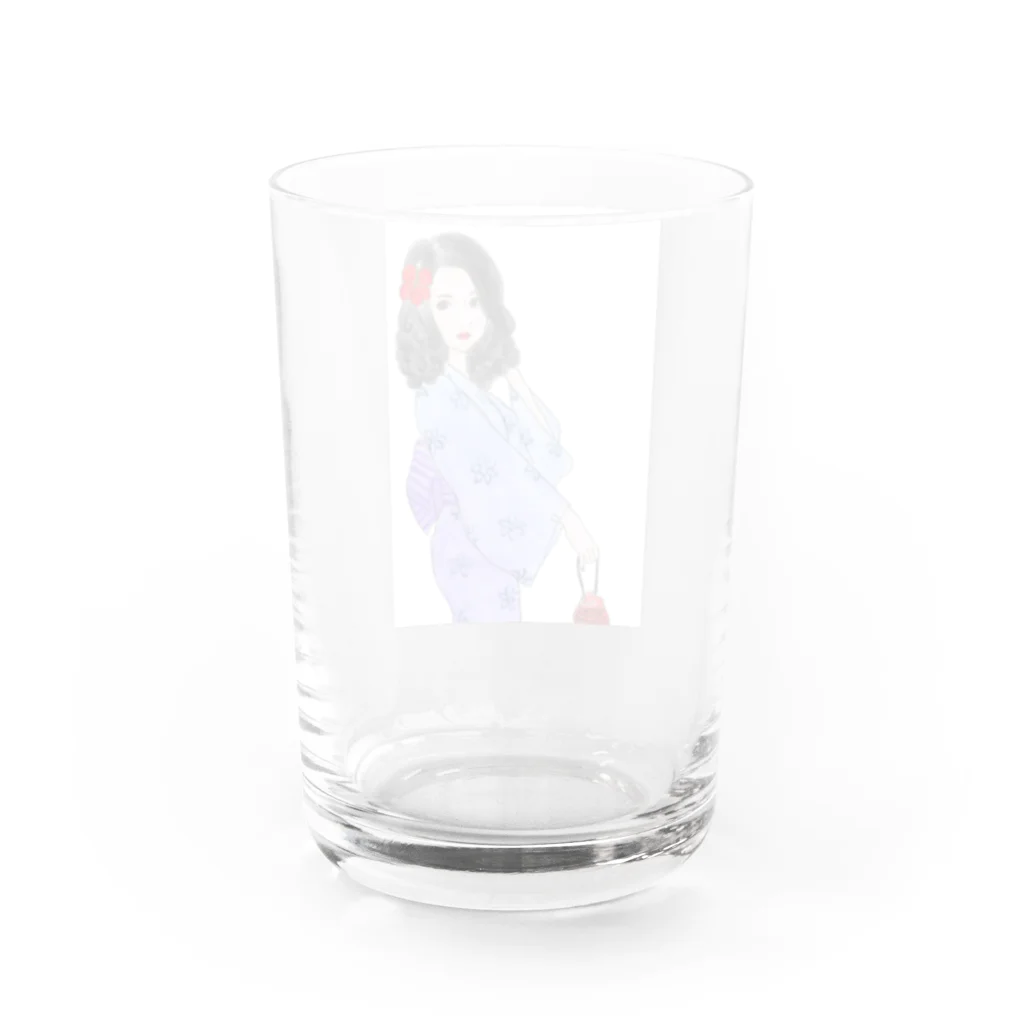 muiko'sのハイビスカスと浴衣 Water Glass :back