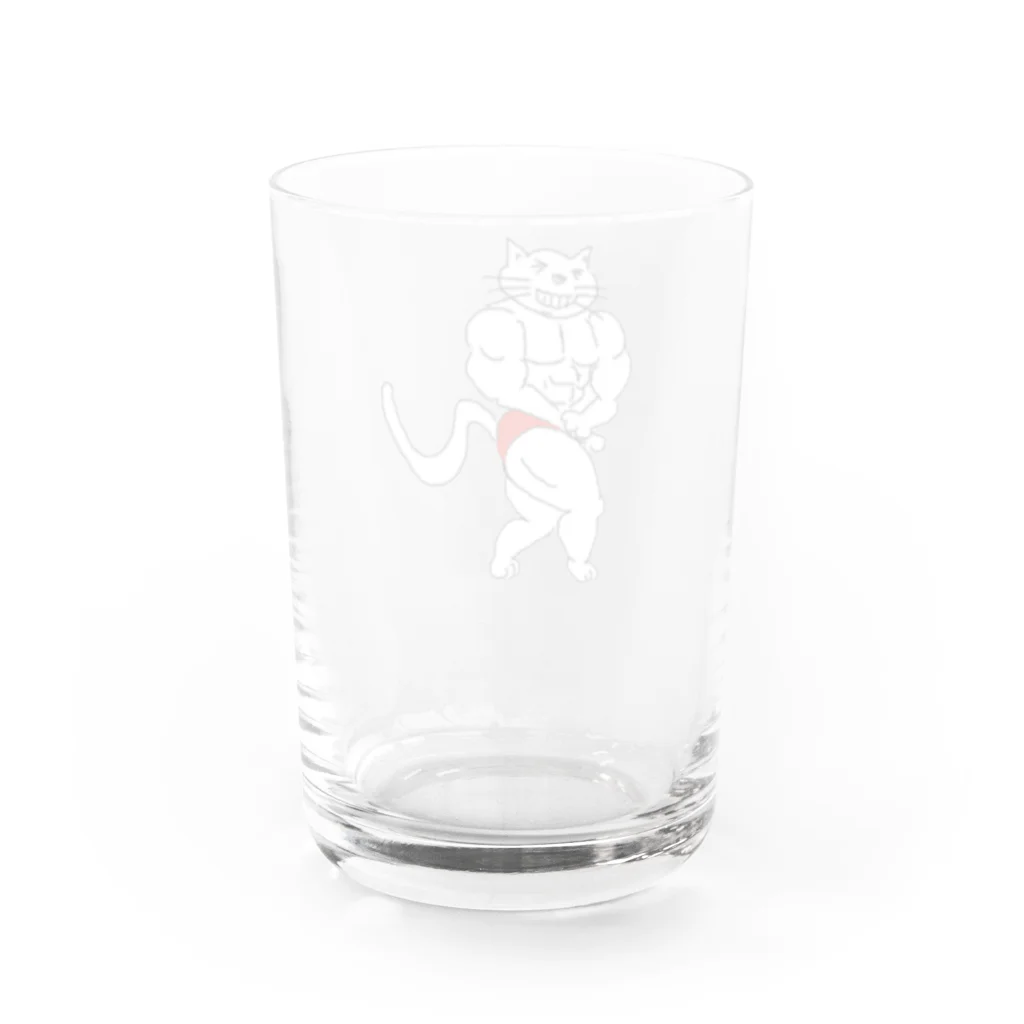 地域猫　那珂川 ねこ ネットワークの猫ニャッチョ💪(KAZU) Water Glass :back