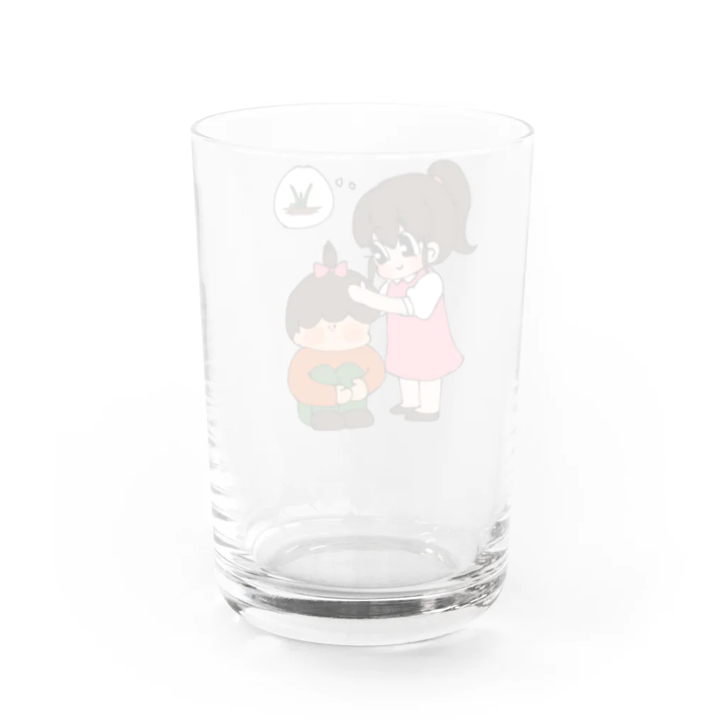 ごぼうのD.D.くんとモコちゃん(あそばれ) Water Glass :back