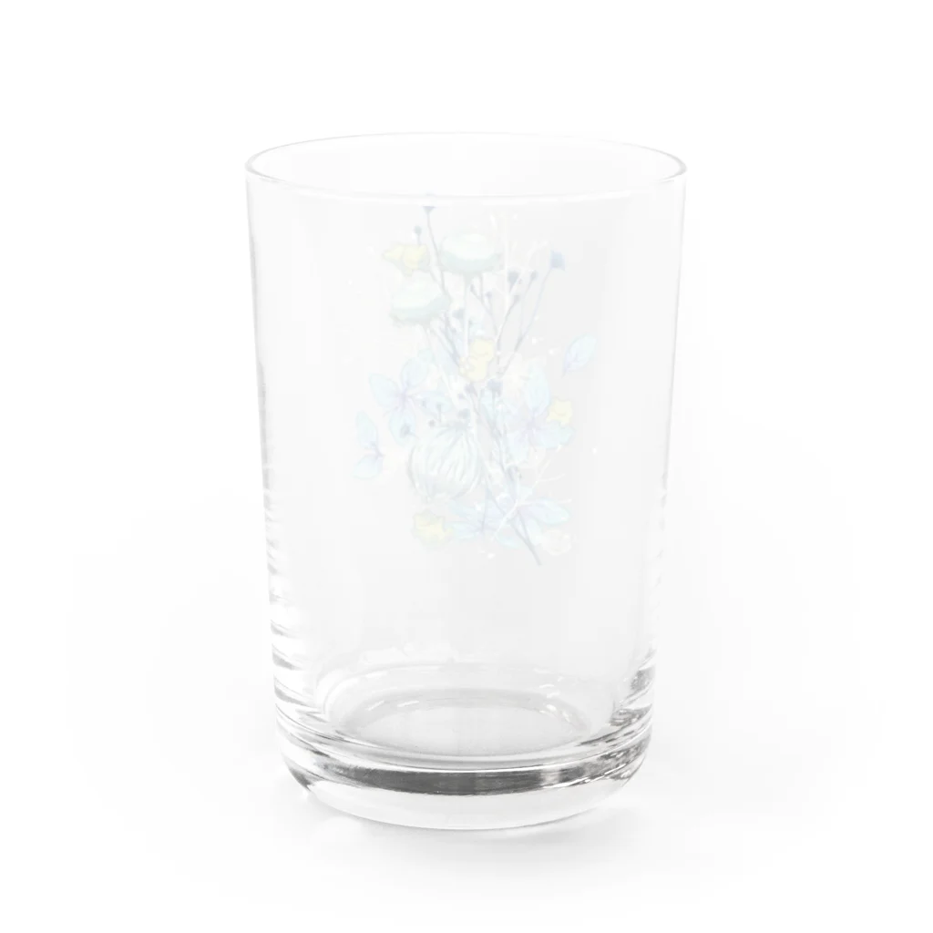 ケロ工場のハーバリウムケロ(ブルー) Water Glass :back