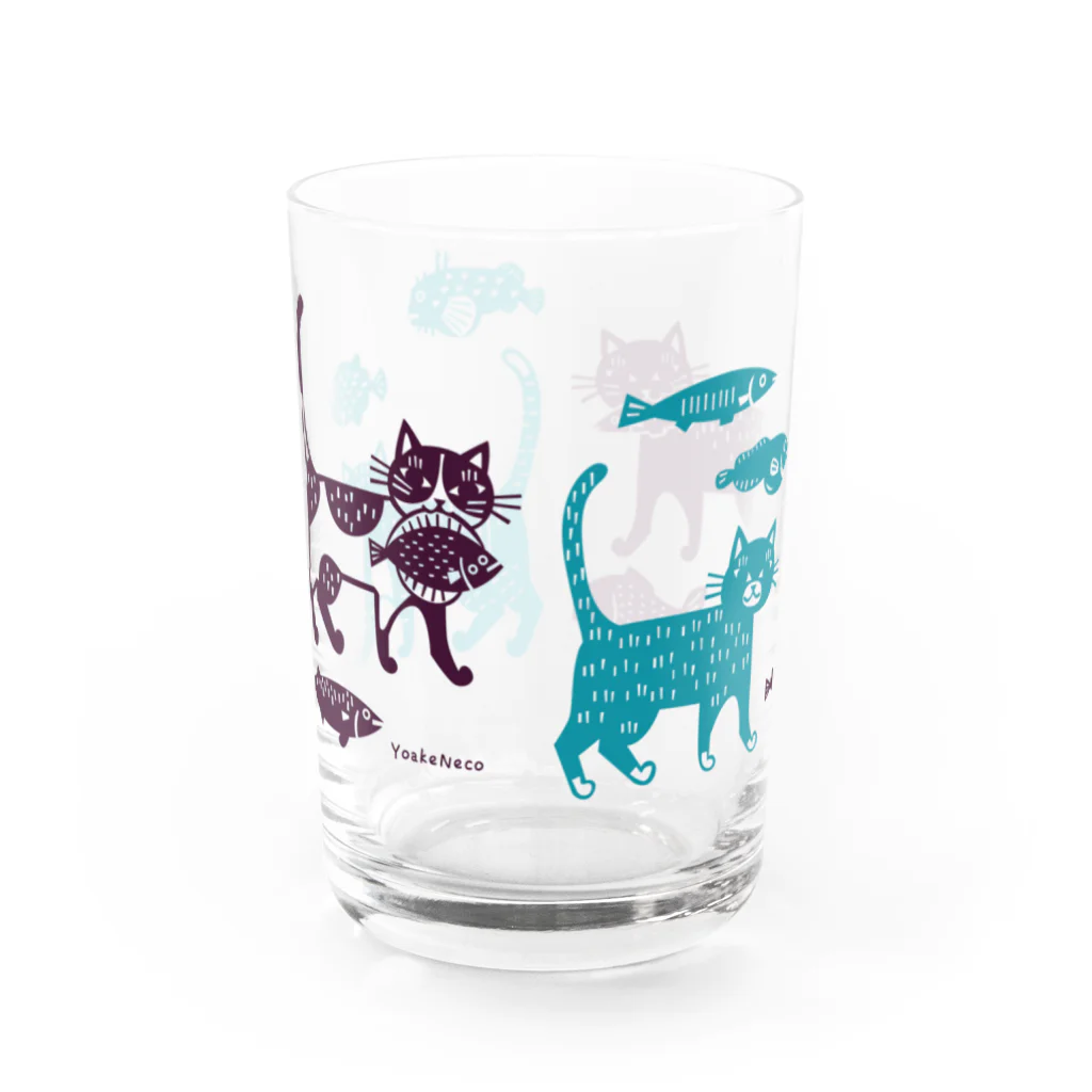 YoakeNecoのよあけねこ　集合 Water Glass :back