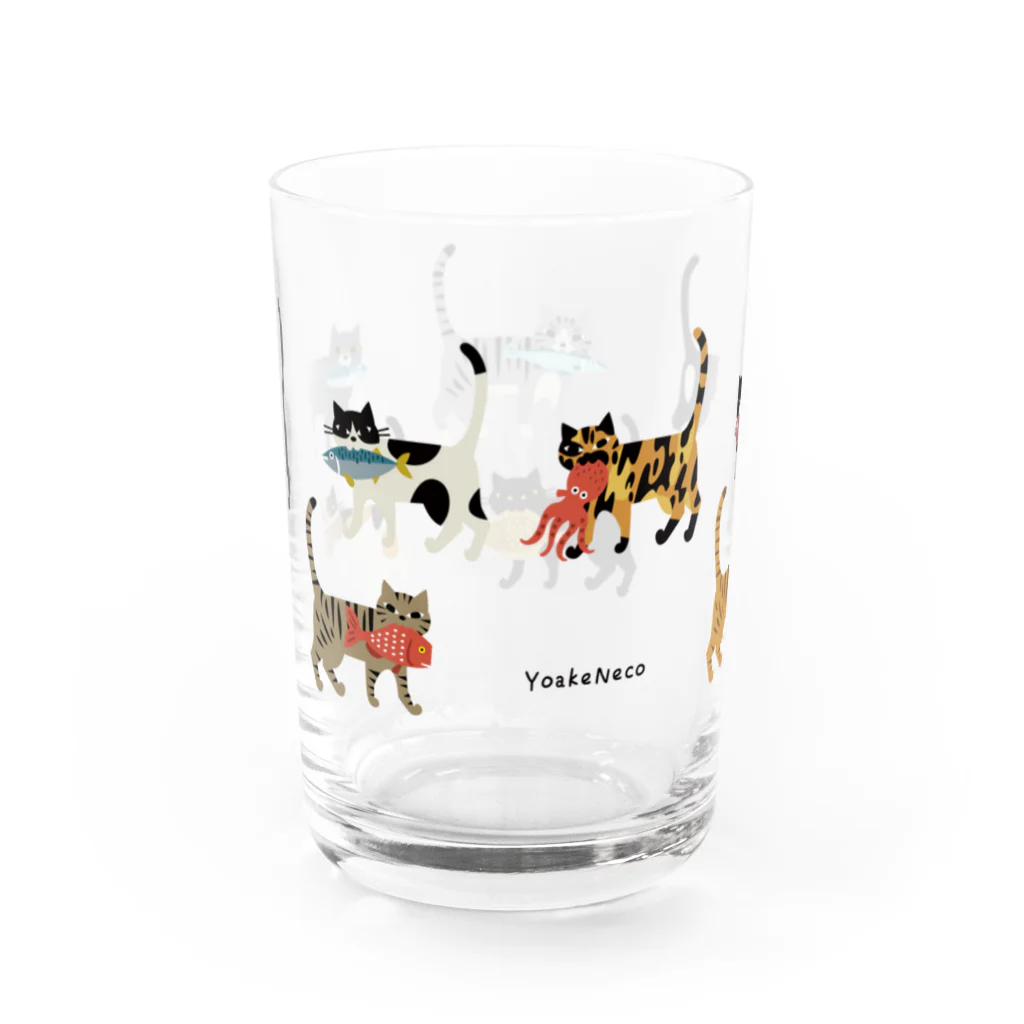 YoakeNecoのよあけねこ　集合 Water Glass :back