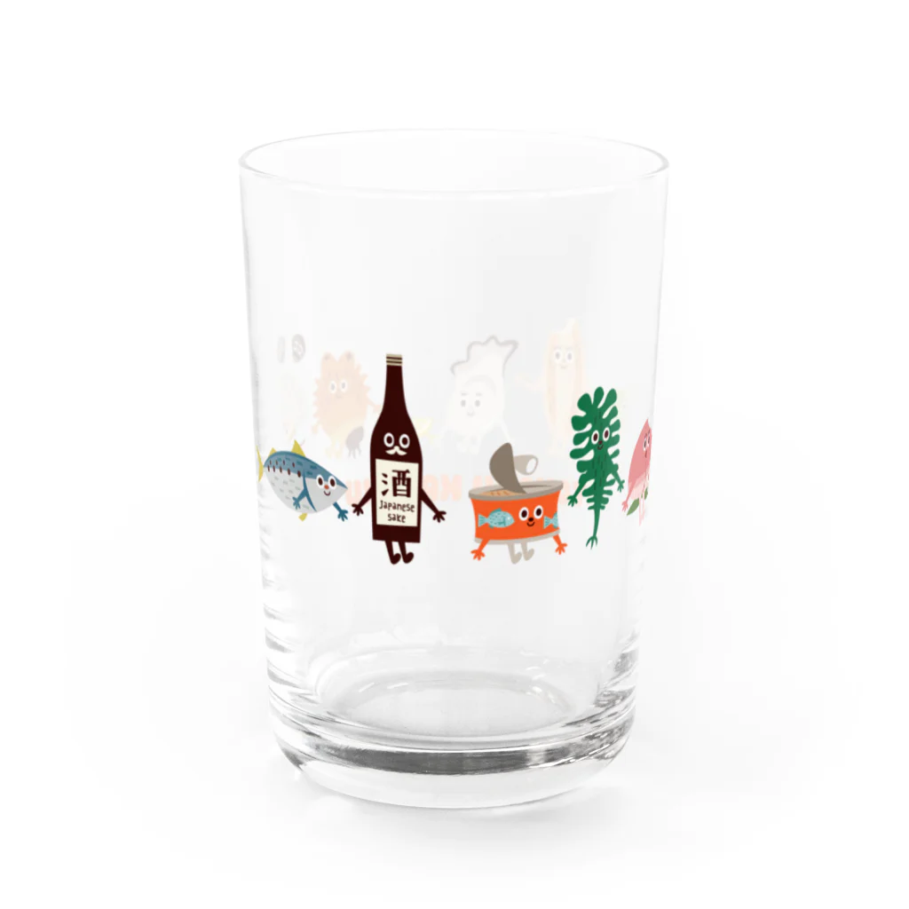 YoakeNecoの 東北☆家族　集合 Water Glass :back