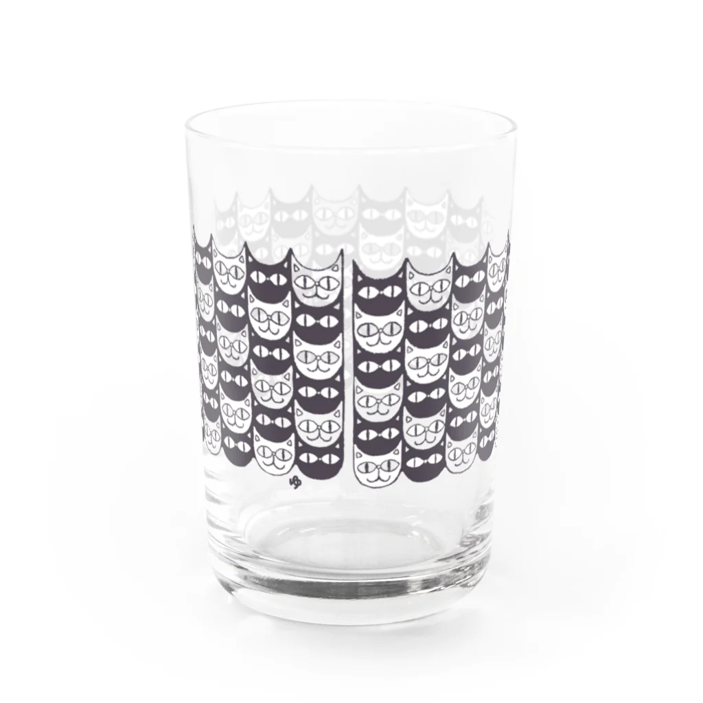 ゆっしーのつながるゆかいないきものたちのつながるねこねこ　よこなが Water Glass :back