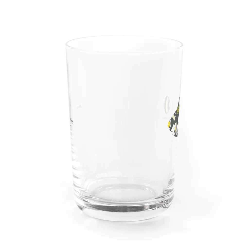 Astrio SUZURI店のモンガラカワハギちゃん Water Glass :back