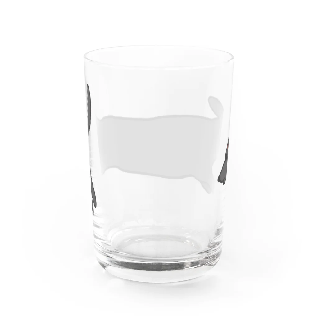 CHOSANAの走る犬 ダックス ブラック Water Glass :back