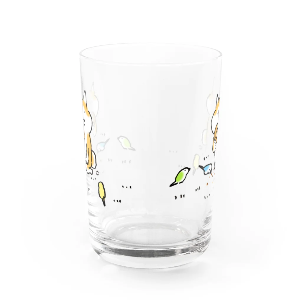 中原じゅん子グッズ店のちょっと多めにこぼしとくな Water Glass :back