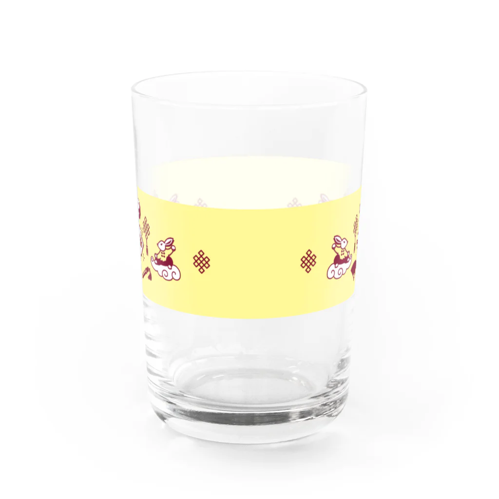 yukituboの太極拳ウサギ Water Glass :back