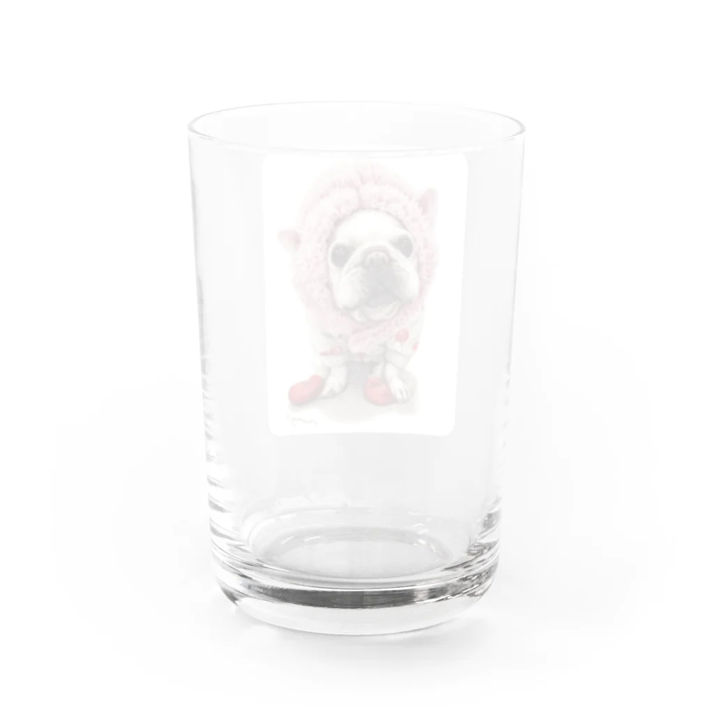 Momojiの犬画のフレブル7 Water Glass :back