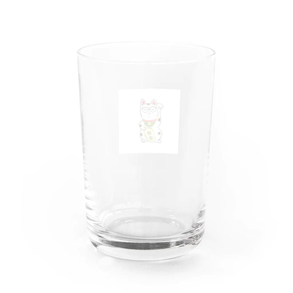 メガネさんのメガネ招き猫 Water Glass :back