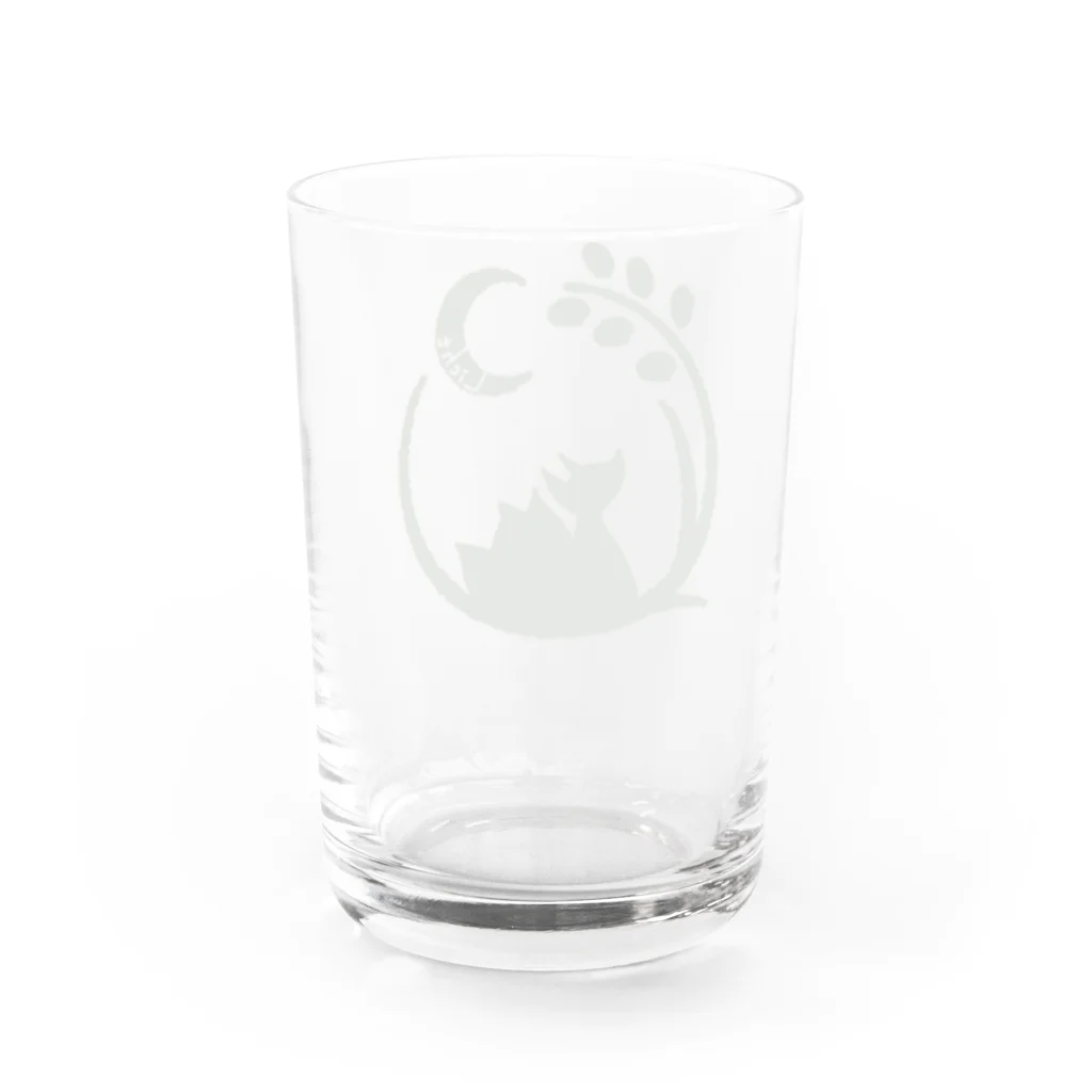 りひと／おいなりのLichtロゴ 草色 Water Glass :back