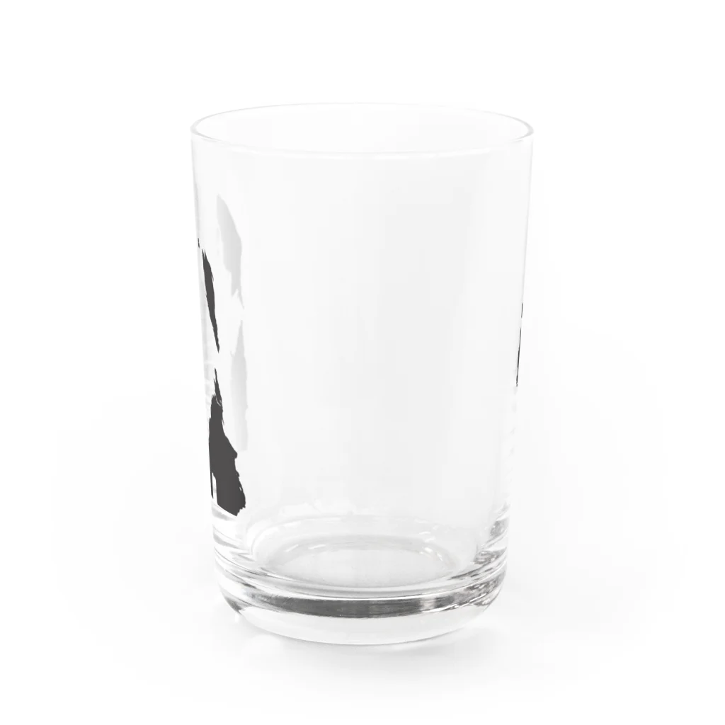 あるじ屋の巻き尾の片パンダ犬 Water Glass :back